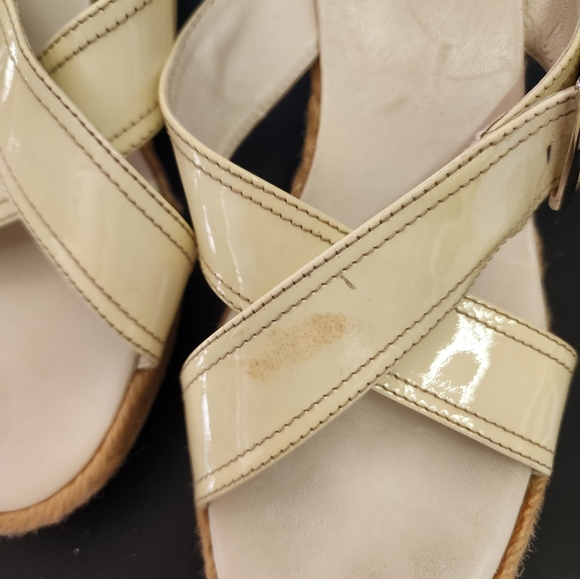 Prada wedge sandal.Calzature Donna. Patent leather with rope weave wedge size 40 - Picture 10 of 16